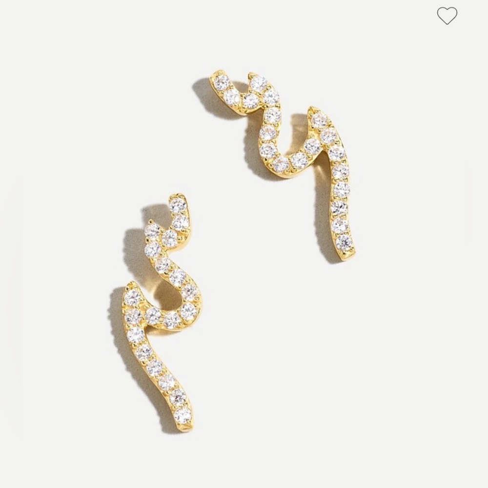 J. Crew Demi-fine 14k gold-plated wave climber earrings